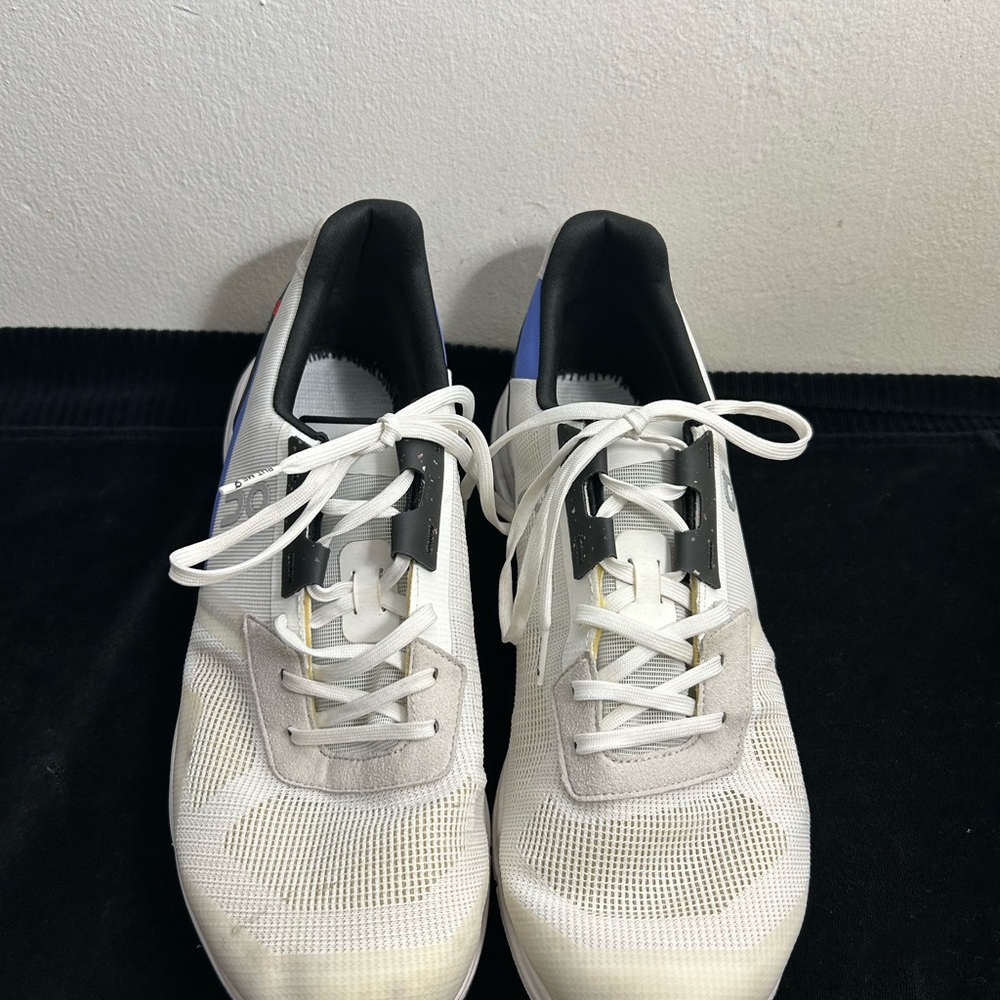 On Running White and Black Sneakers with Minimalist Design Sz 10.5